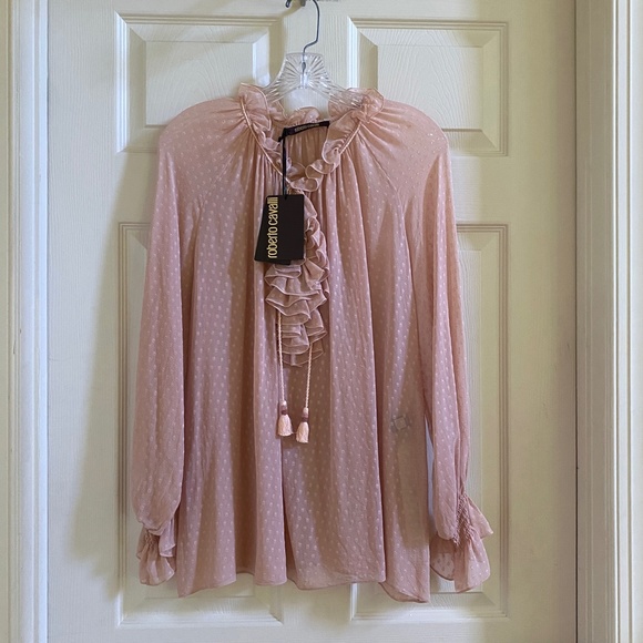 Roberto Cavalli Ruffle Silk-georgette Blouse Small - Picture 7 of 10